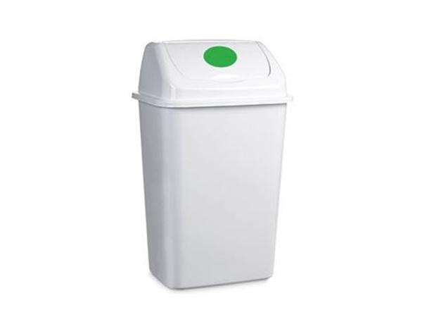 CJ. 6 UNDS. CUBO PAPELERA LIBRA 50 LITROS C/TAPA BASCULANTE VERDE