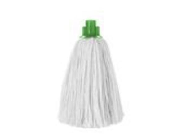 FREGONA HILO ALGODON BLANCO 4 CABOS CARDA SUPER LARGA CASQUILLO VERDE