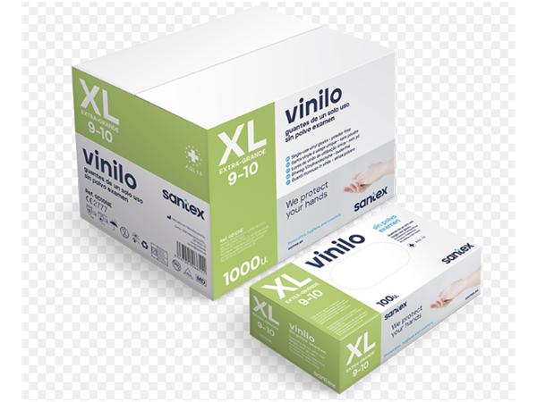 PAQ. 100 UNI. GUANTE VINILO SIN POLVO T/XL