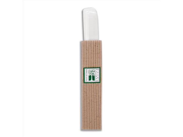 PAQ. 100 UNDS. PEINES, ENVASE RECICLADO 13,3x2,7x0,3 CM BLANCO PS
