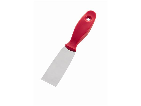 ESPATULA A.INOX (IND. ALIMENTARIA) 40mm C/MANGO PLASTICO ROJO