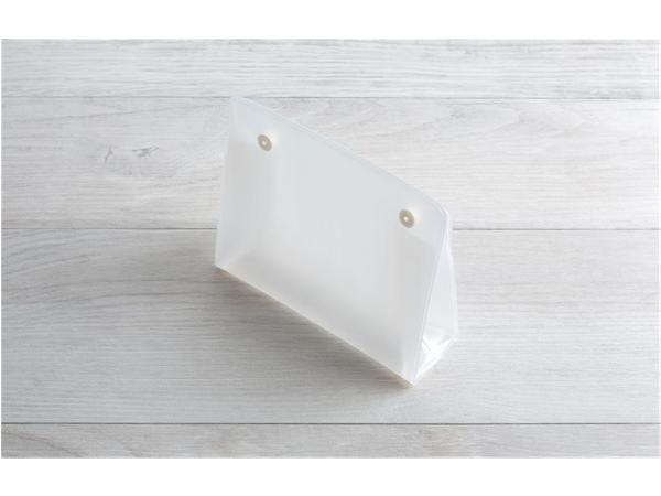 CJ. 500 UNDS. NECESER DE PLASTICO EVA SEMI-TRANSPARENTE CON 2 BOTONES