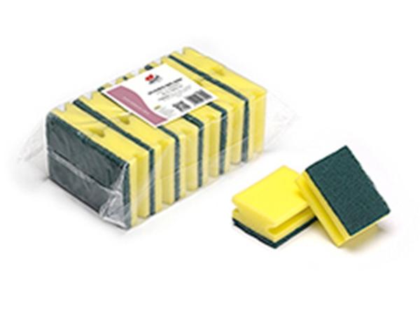 PAQ. 12 UNDS. ESTROPAJO FIBRA VERDE SALVAUÑAS (15 x 7,5 x 4,3-0,7 cm.)