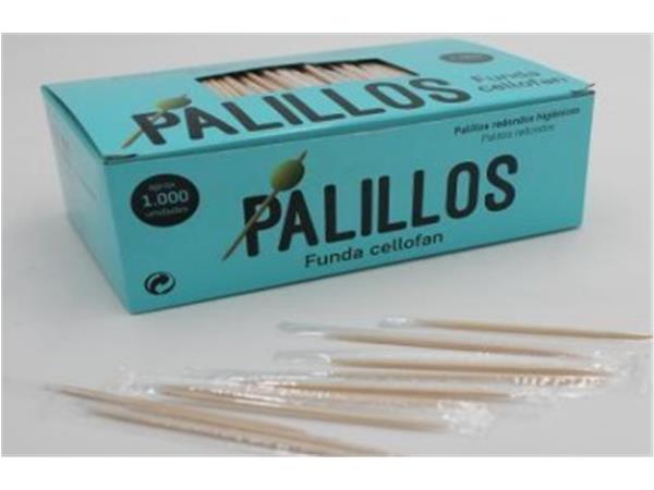 CJ. 1.000 UNI. PALILLOS ENFUNDADOS PUNTA-PUNTA