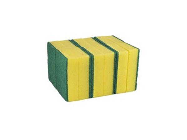 ESPONJA AMARILLA + FIBRA VERDE ECO 6 x 9 cm.