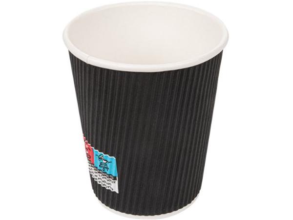 CJ. 1000 UNDS. VASO DE CARTON NEGRO ONDULADO 240ML